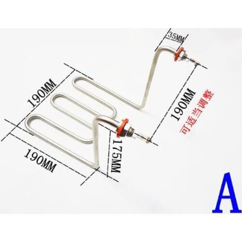 Electric Heating Element Heater Pipe 220V Power 2KW 304SUS for Electric Skillets/Electric Deep Fryers Frying Pan