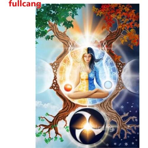 Four Seasons Tree God diy diamond painting yin yang Girl diamond embroidery pictures Square round drill mosaic Landscape,JX2297