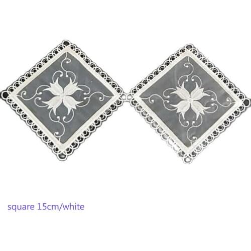 HOT Lace white Embroidery table place mat tulle pad Cloth dish placemat cup mug dinner tea dining coaster glass doily kitchen