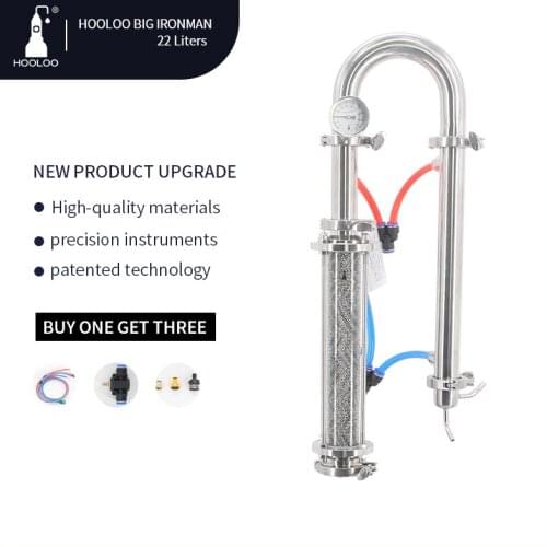 HOOLOO Stainless Steel Distillation Tower Household Distillation Column Brewing Equipment New