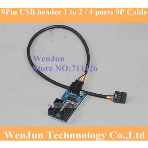 USB 2.0 Male 1 to 2 9Pin USB header Female Extension Cable Card USB2.0 to 9-Pin USB HUB USB 2.0 9 pin Connector Port Multilier