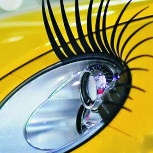 Cute 2 Pcs New Quality Brands auto 3D Automotive Car Headlights Eyelashes Put Car Sticker False Eyelash