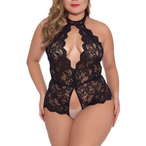 Flower Lace Crotchless Erotic Underwear Sexy Lingerie for Women Lenceria Erotica Mujer Sexi Teddy Sexy Babydoll Lingerie Porno