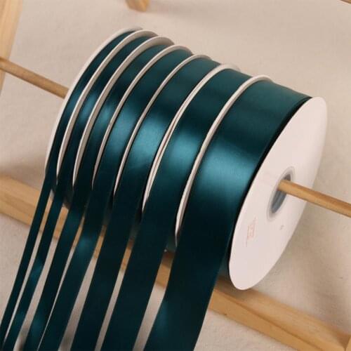 Teal 100Yards/Roll Polyester Ribbon Satin Ribbons Wedding Party Christmas Decoration Cake Gift Box Flower Wrap DIY Accessories