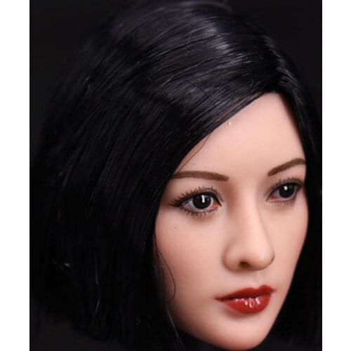 Hot sales 1/6 Scale Asian Womens Head Sculpt with Black Short Hair For 12" Female Action Figure Bodies