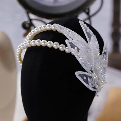 Lovely Girls Women Beige Brides Barrettes Headbands Crystal Bow Hairpins Wedding Hair Accessorie