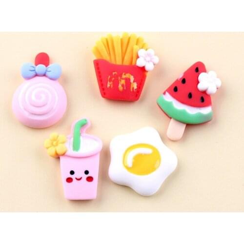 Mini Order 10pcs Kawaii Resin Cabochons 20pcs 16*23mm Flatback Ornament Accessory Cameo Patch Sticks Embellishments Scrapbooking
