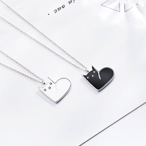 Fashion 925 Sterling Silver Aminal Cat Pendants And Necklaces For Women Wedding Party Female Vintage Jewelry Free Shipping