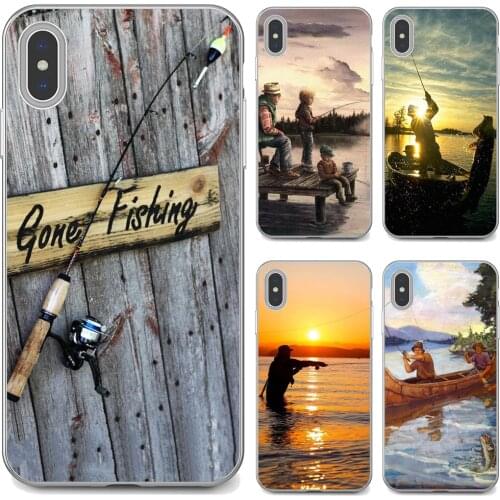 For Samsung Galaxy A9 A8 Star Lite A3 A5 A7 A6 Plus 2018 2015 2016 2017 Hunting-Fishing-art-fish Soft Cover Bag