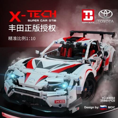 New High-Tech Super Racing Car The 1:10 White Toyota GT86 Model Technical Bricks Vehicle Building Blocks Toys For Kids Gifts