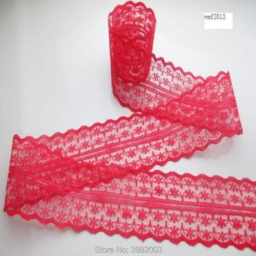 Wholesale 300 yards beautiful red bilateral lace trim trim wedding/birthday/christmas/bow ornament