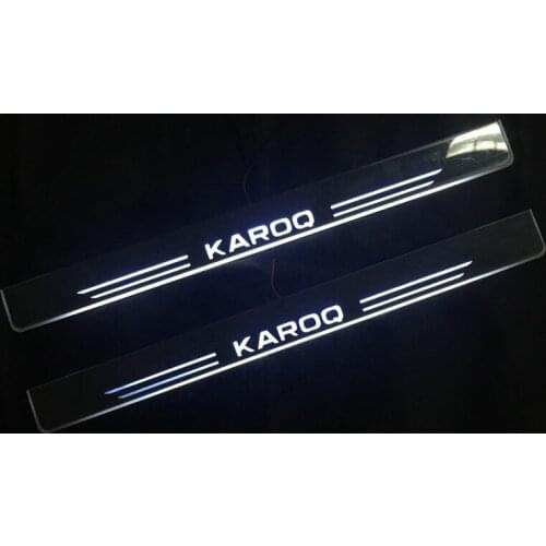 LED Pedal Lights For Skoda KAROQ 2018 2019 2020 2021 Moving Welcome Pedal Car Scuff Plate Door Sill Pathway Light