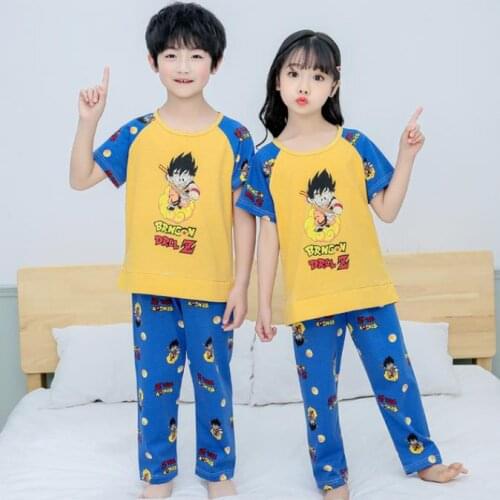 Baby kids Pajamas Set summer Girl Cartoon pyjamas children Short Sleeve cotton sleepwear girls cute home clothing girl nightwear