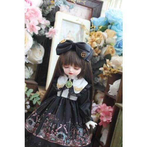 BJD doll dress is suitable for 1/41/6 and Blythes fashion star shift fantasy dress dress + black bow headpiece two-piece set