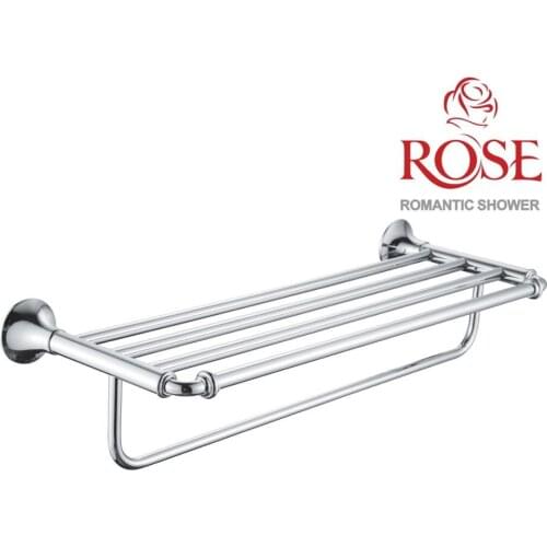 ROSE shelf towel metal, double chrome rack towel rack, brass rack towel rack Wall,shelf towel rail,double towel and clothes holder in the bathroom RG1208