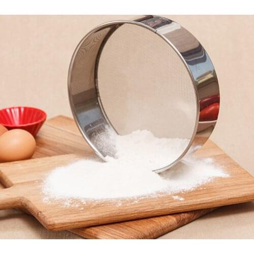 Kitchen Fine Mesh Flour Sifter Round Stainless Steel Flour Sieve Strainer Sifters Best Sugar Filter for Kitchen Baking Tea