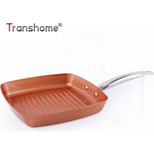 Transhome Kitchen Tools Non-stick Copper Pan Without Cover 26 Frying Pans Induction Cooker Oven Dishwasher For Steak Cooking