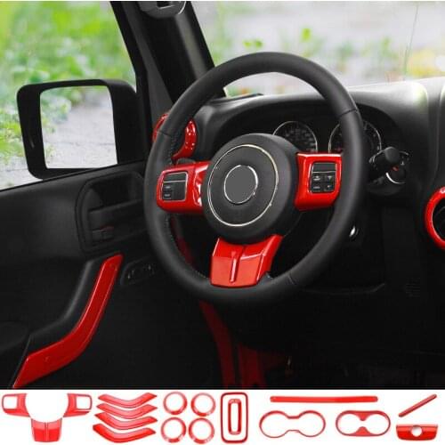 Car Interior Decoration Accessories For Jeep Wrangler JK JKU 4 Door red 18PCS 11-17 year Personality changes color adhesive car