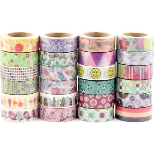 On sale Randomly Mix 10 rolls washi tape set petal Animal Flower Paper Japanese Washi tape 15mm*10m Top quality
