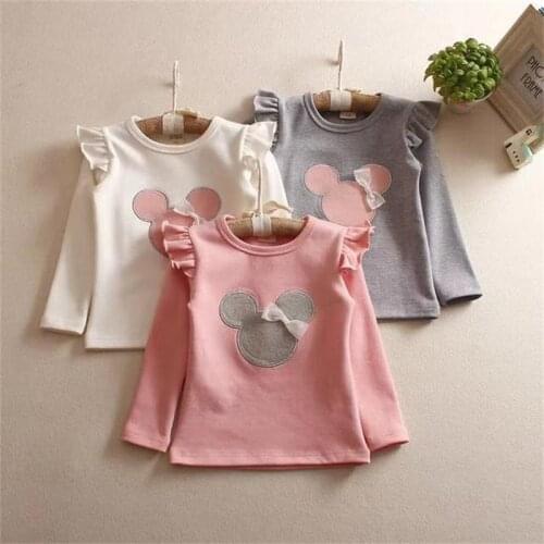 2021 spring autumn girls long-sleeve T-Shirts Fashion leisure shirts kids Tees cartoon children clothing clothes
