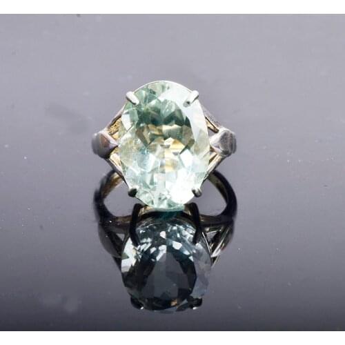 CSJ Big stone 13ct green amethyst Ring oval cut 13*18 sterling 925 silver natural gemstone fine jewelry for women girl gift box