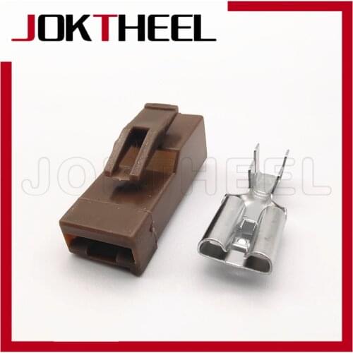 1/5/10/20/30 sets 9.5mm terminal brown plastic unsealed female housing 1 pin connector Plug socket fuse box plug wire connector