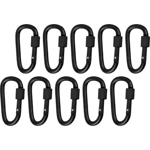 10Pcs Carabiner Clips D Ring Keychain Clip Climbing Travel Kit Camping Equipment Alloy Aluminum Hooks Outdoor Carabiners