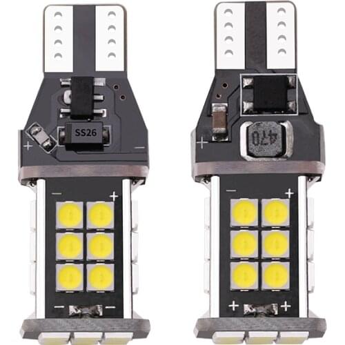 2Pcs Highbright T15 W16W Car LED Lights Canbus Motorcycle Tail Bulbs Auto Backup Reverse Lamps White Turn Signal Bulbs 12V Diode