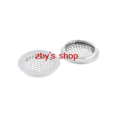 2pcs Home Hardware Silver Tone 53mm Bottom Dia Stainless Steel Round Air Vent Louver 65mm Upper Diameter
