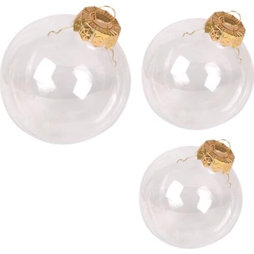 20Pcs Balls Plastic Clear DIY Hanging Ball Decor for Home Xmas Tree