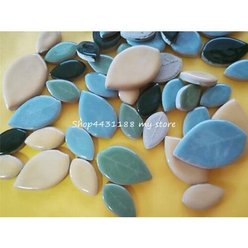 200g DIY Creative Hand Decoration Leaves Porcelain Mosaic Crystal Painting Background Wall Mosaic Making
