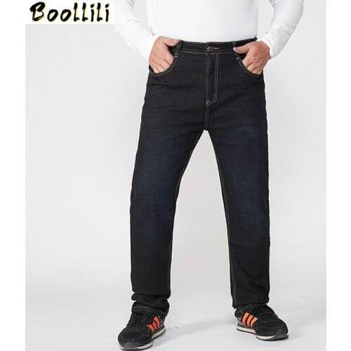 2020 Big Size 30-56 Classic Stretch Baggy Jeans Men Brand Demin Black Loose Pants Casual Male Cotton High Elastic Overalls