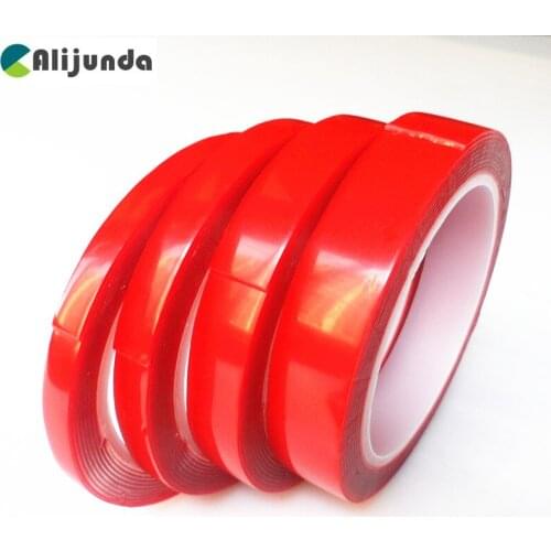 3 m Red Double Sided Adhesive Tape High Strength Acrylic Gel Transparent No Trace Sticker Car Auto Inner fixed