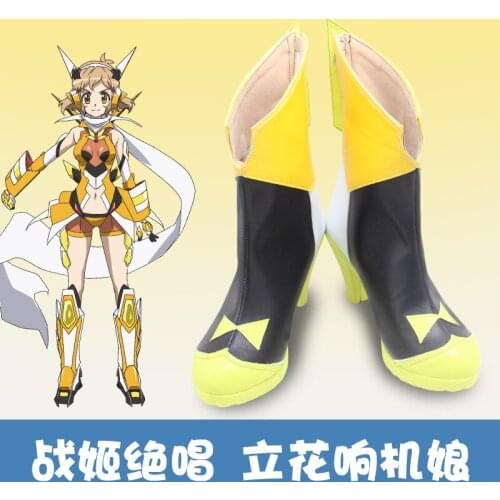 Anime Senki Zessho Symphogear tachibana hibiki Cosplay Shoes Boots Halloween Carnival Cosplay Costume Accessories Custom Made