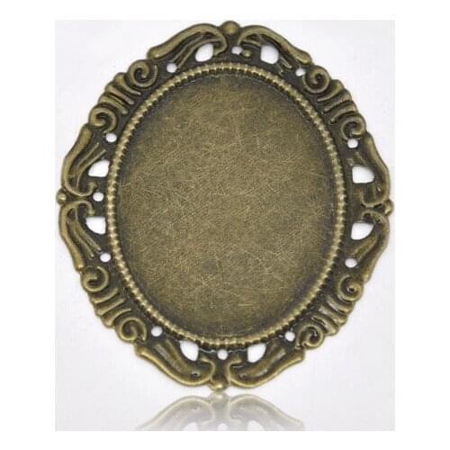 Free shipping-30pcs Antique Bronze Cameo Frame Settings Filigree Connectors Metal Crafts Gift Decoration DIY 5.3x4.4cm M00659