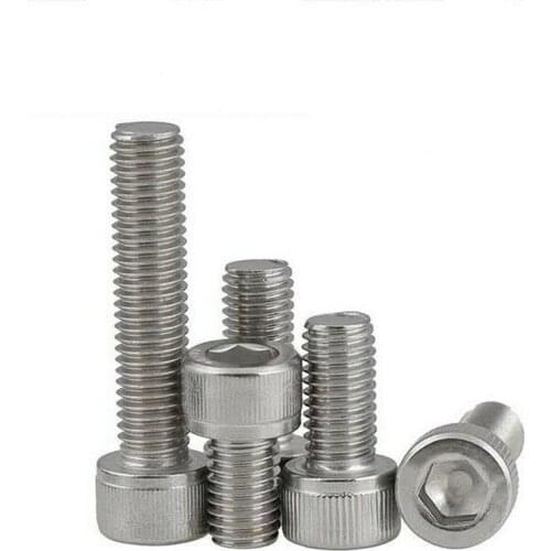 M8 M10 M12 316 stainless steel hexagon socket head bolt and long cup head screw