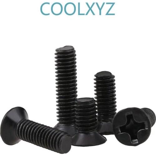 Black Cross Countersunk Head Micro Screw Bolt KM Philips Flat Head Machine Mini Screw Notebook Computer Small Screw M2 M3 200PCS