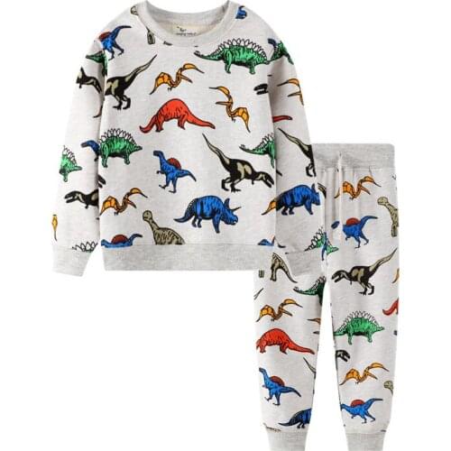 Children Autumn Winter Clothing Sets Dinosaurs Print Boys Girls 2 pcs Outfits Fashion Sweatshirts