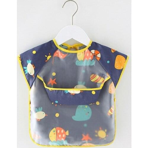 2021 childrens coverings waterproof long sleeve dress baby dinner apron cotton childrens cover up baby bib protective clothing