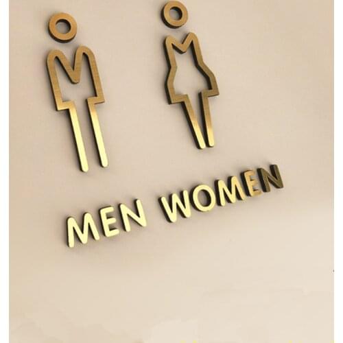 House Toilet Signs Hotel Bathroom Mall Number Prompt Signage WC Acrylic Address Plates Plaque Men Women Logo Sign 3d Creative