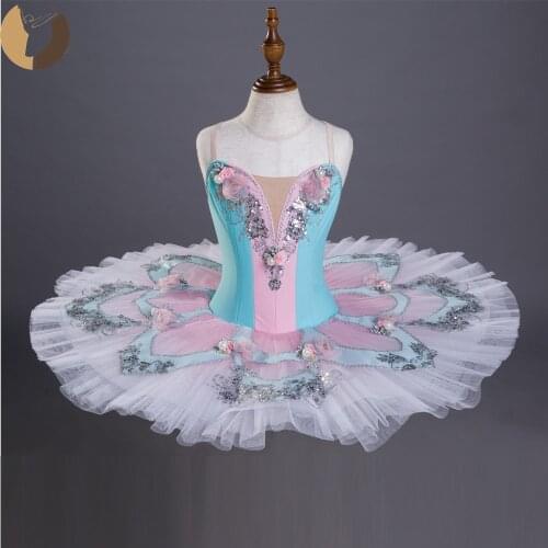 FLTOTURE Kids Pre-Professional Pancake Tutu Girls Ballet Performance Costumes Tutu Skirt JY2554 Sleeping Beauty Dresses