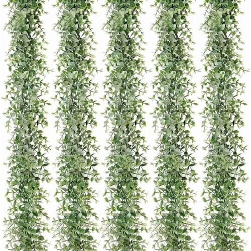 5 Packs 30Ft Artificial Eucalyptus Garlands Fake Greenery Vines Faux Hanging Plants for Wedding Table Backdrop Arch