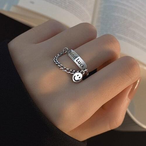 Goodlucky Rings for Women with Chains New Fashion Minimalist Designer Cute Adjustable Valentines Day Dating Party Jewelry Gift