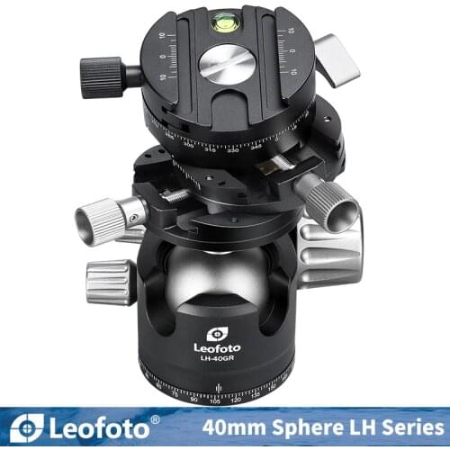 Leofoto LH-40GR Professional 3-in-1 Gear Spherical Panoramic Double Axis Low Center of Gravity Double Opening PTZ