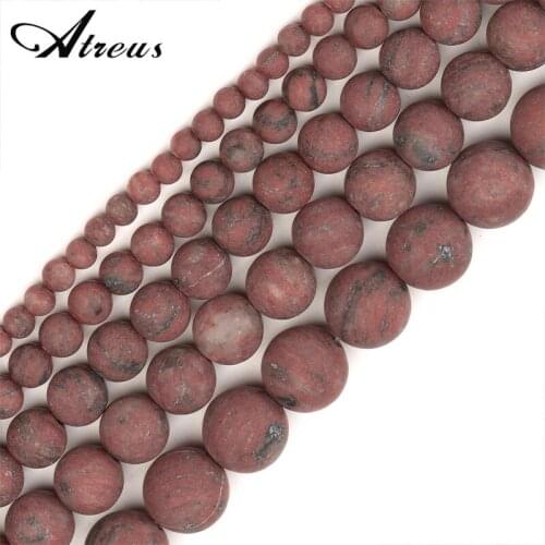 4-12mm Matte Sesame Red Matte Fashion Atreus New Natural Stone Round Beads For Jewelry Making Suitable For Men Or Women