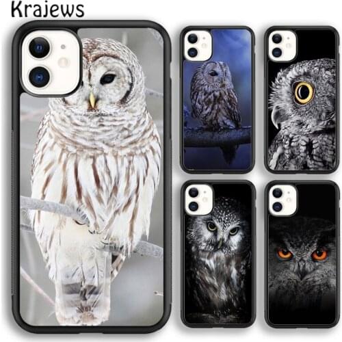 Krajews Animal Owl Eyes Soft Phone Case Cover For iPhone 5 SE 6s 7 8 plus X XR XS 11 12 pro max Samsung Galaxy S8 S9 S10