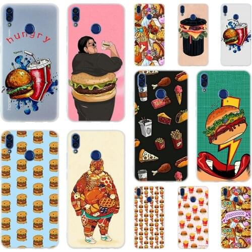 Chips Pizza food Hamburgers Soft TPU Case Cover For Huawei Honor 30 20 10 9 Lite 9a 8a 7a Pro 10X 10i 30s 20lite 10lite
