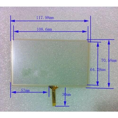 New 5 inch 4-wire resistance touch screen 118*70 5 inch touch screen navigation car DVD touch 118MM*70MM