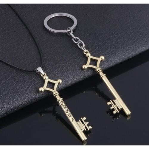 Anime Attack on Titan Necklace Keychain Shingeki No Kyojin Cosplay Props