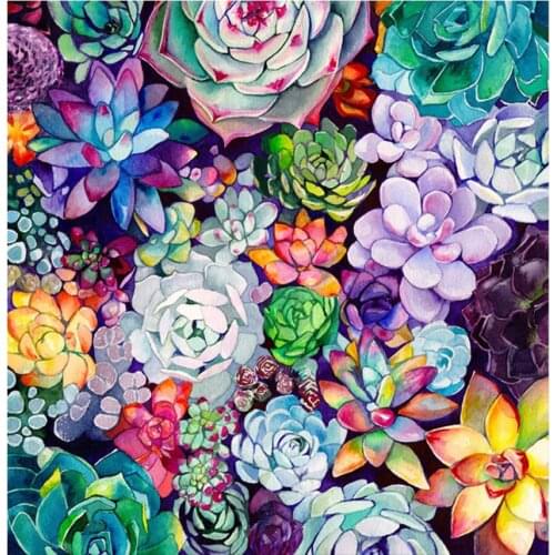 Full drill square round Crystal Paintings Succulent Plants Diamond Embroidery 5d Diy diamond painting Cactus Diamond Mosaic